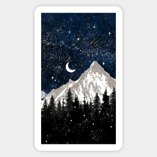 Stars Trees Dark Mountain Wonderland Celestes Studio© Sticker